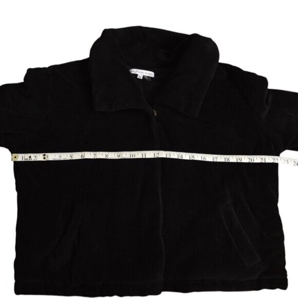 Young Fabulous & Broke Black Velour Furry Jacket Relaxed Fit Size Medium - Picture 10 of 11